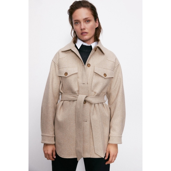 Zara belted shirt jacket - Picture 7 of 17